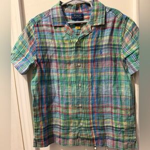 Polo Ralph Lauren Plaid Linen Camp Shirt